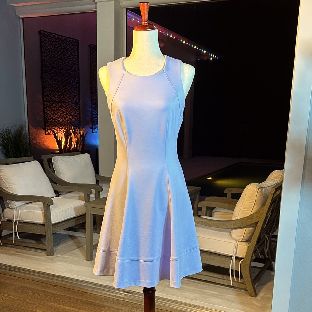 White House Black Market Light Blue Fit and Flare Dress